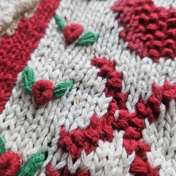 Vintage Eagle's Eye Red Valentine's Day Knit Ugly Sweater - Picture 11 of 16